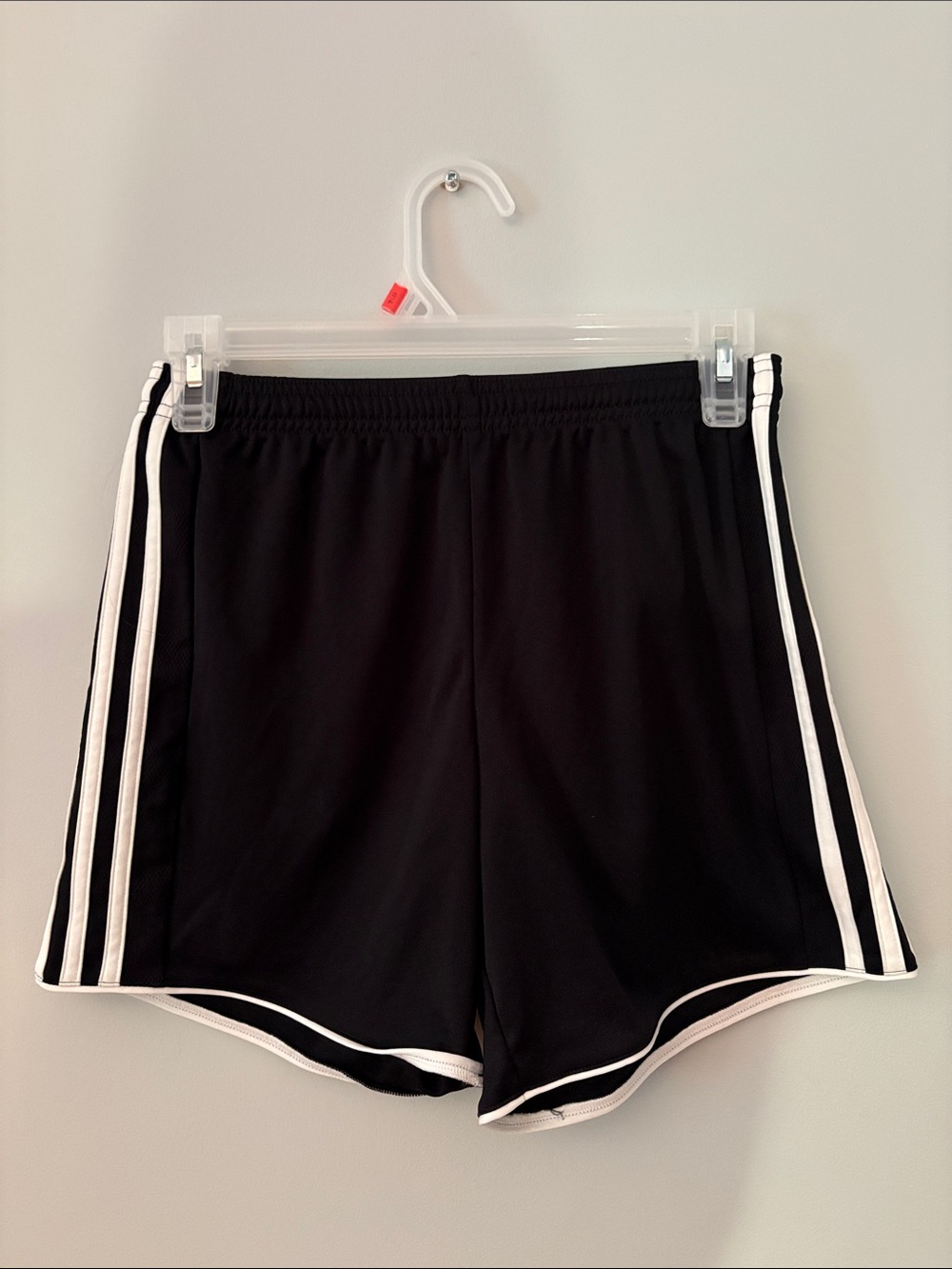 Adidas Black Athletic Shorts Breathable with White Side Stripes